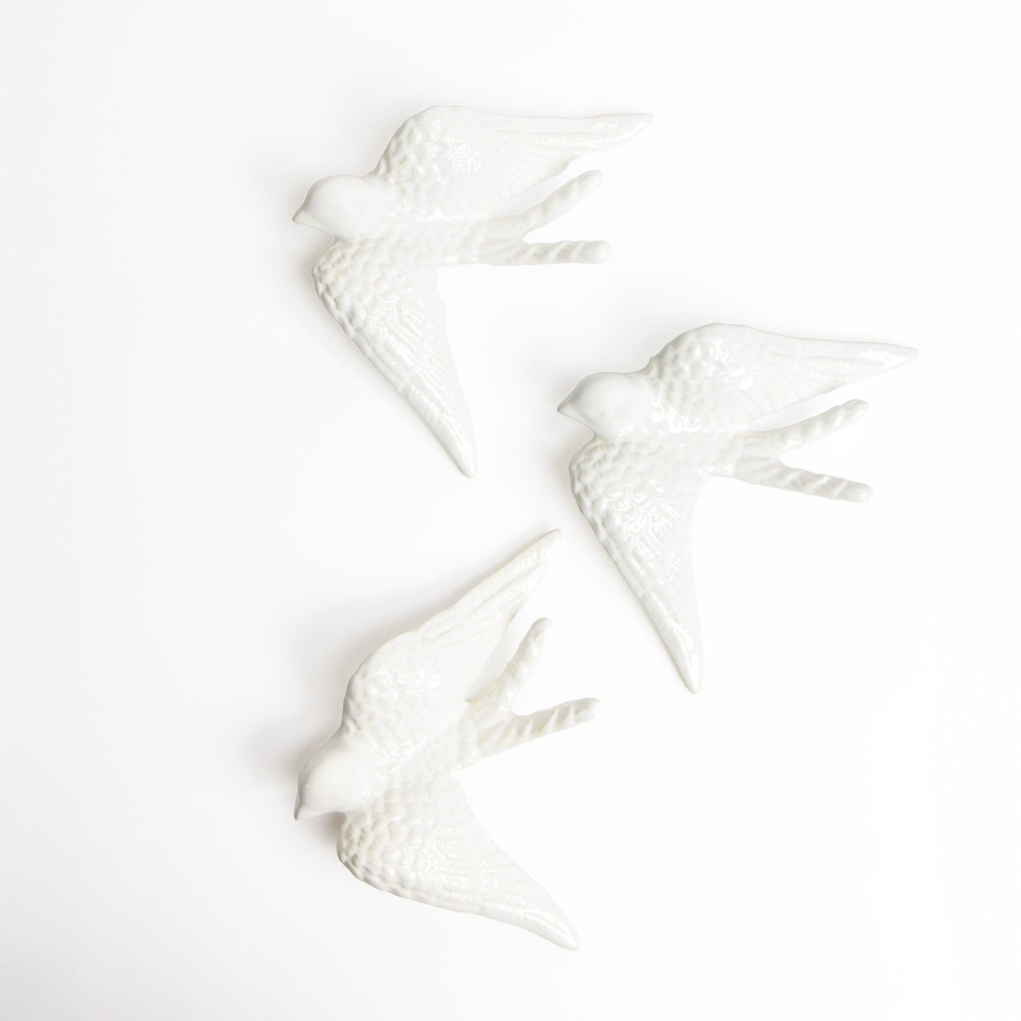 Set De 3 Grandes Hirondelles - Blanc