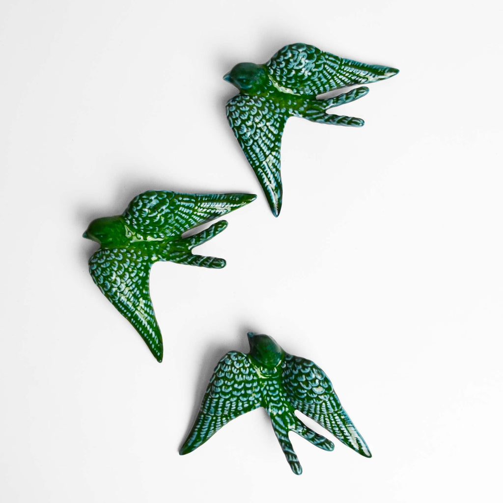 Set De 3 Grandes Hirondelles - Vert