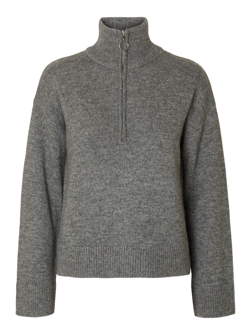 Pull En Maille - Medium Grey Melange - Femme