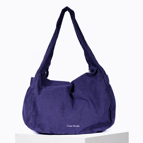 Petit Sac Hobo Coton Encre