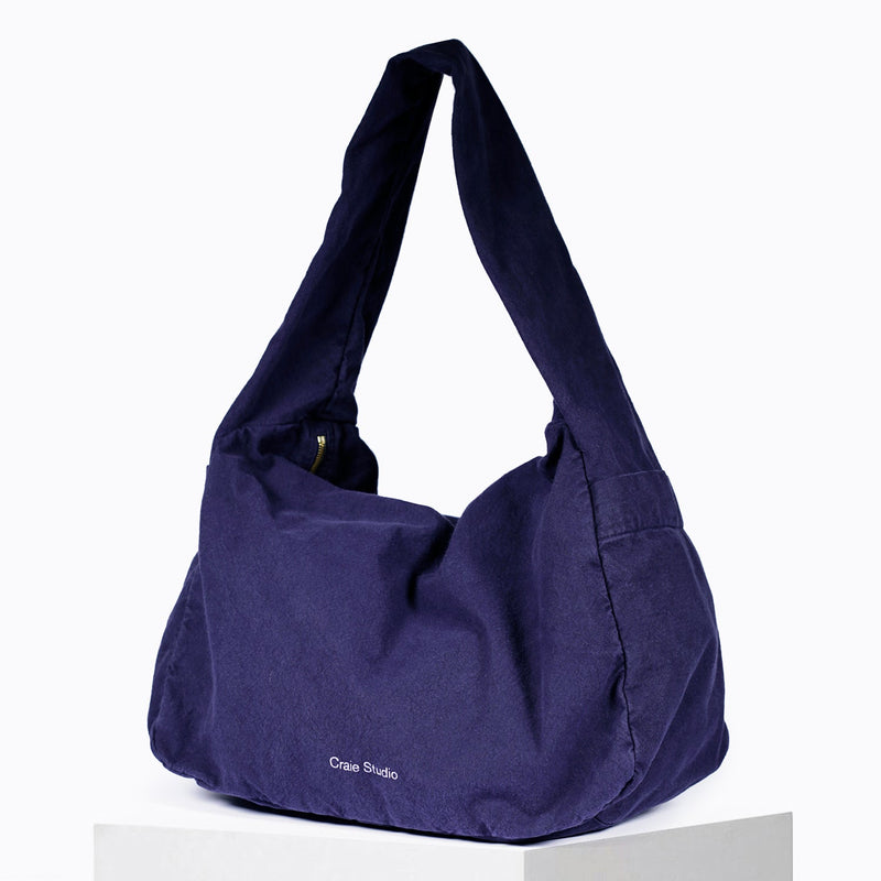 Petit Sac Hobo Coton Encre