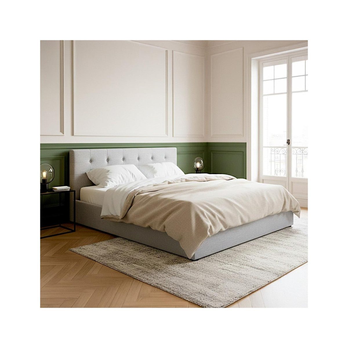Tina - Adult Ottoman Bed - Fabric - Grey
