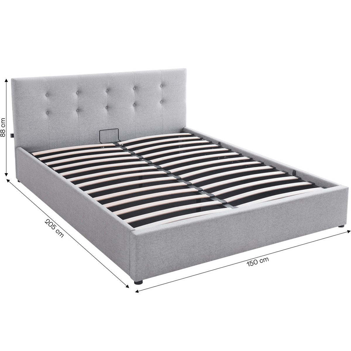Tina - Adult Ottoman Bed - Fabric - Grey
