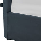 Tina - Lit Coffre Adulte avec Tête de Lit Matelassée en Velours et Sommier - Gris Foncé