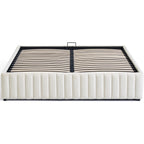 Balto - Lit Coffre Adulte en Tissu Chenille - Beige