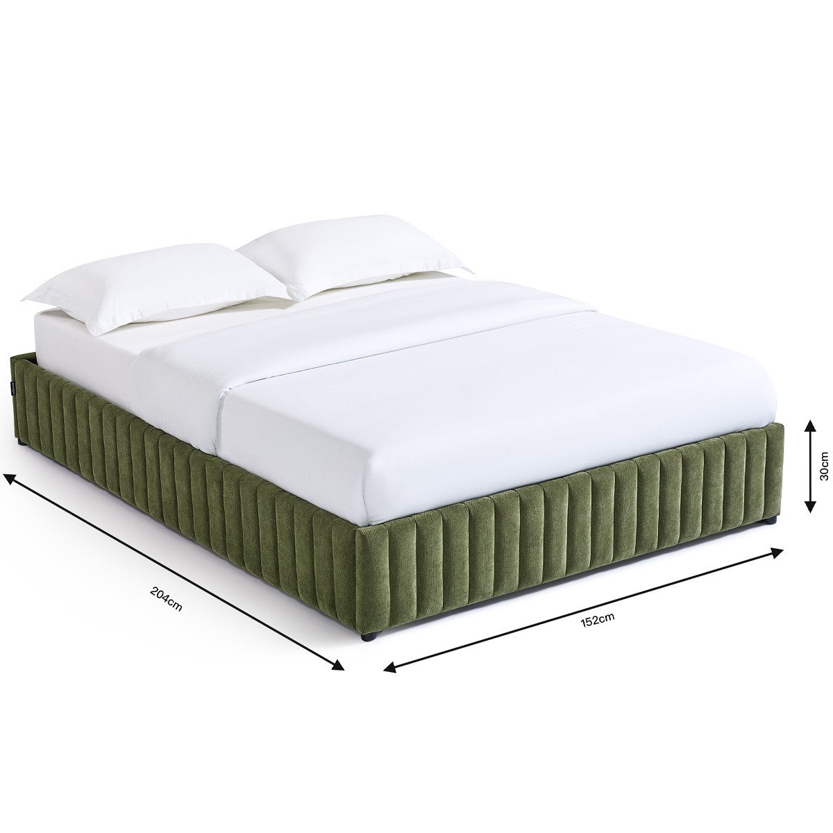 Balto - Lit Coffre Adulte en Tissu Chenille - Vert Kaki