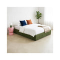 Balto - Lit Coffre Adulte en Tissu Chenille - Vert Kaki
