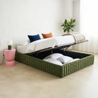 Balto - Lit Coffre Adulte en Tissu Chenille - Vert Kaki
