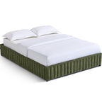 Balto - Lit Coffre Adulte en Tissu Chenille - Vert Kaki