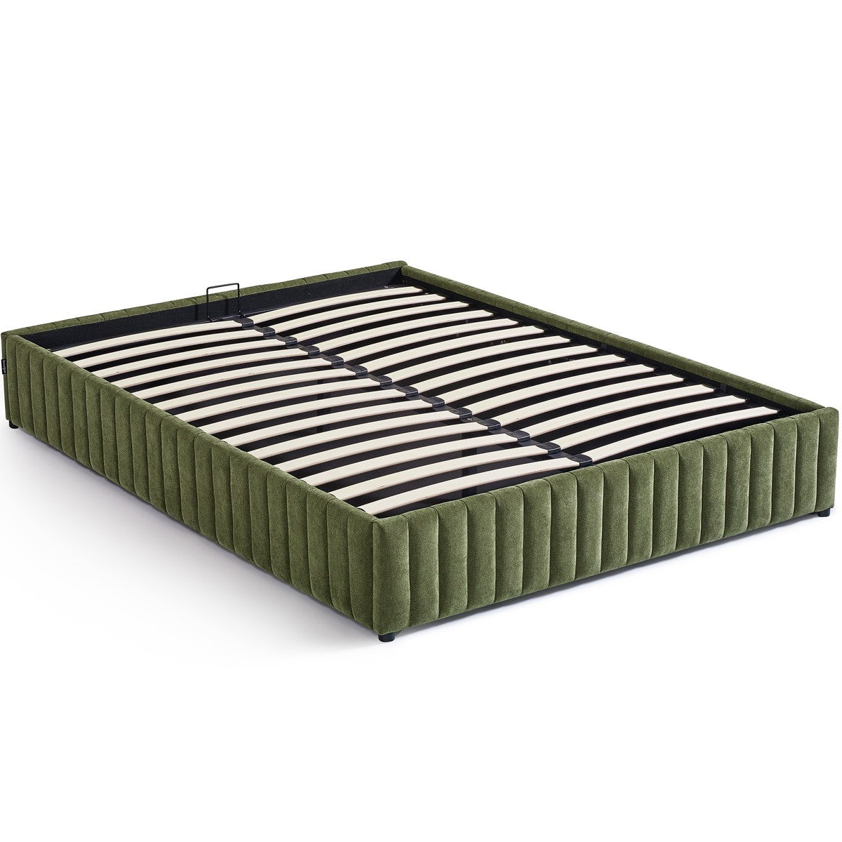 Balto - Lit Coffre Adulte en Tissu Chenille - Vert Kaki