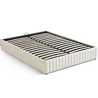 Balto - Lit Coffre Adulte en Tissu Chenille - Beige