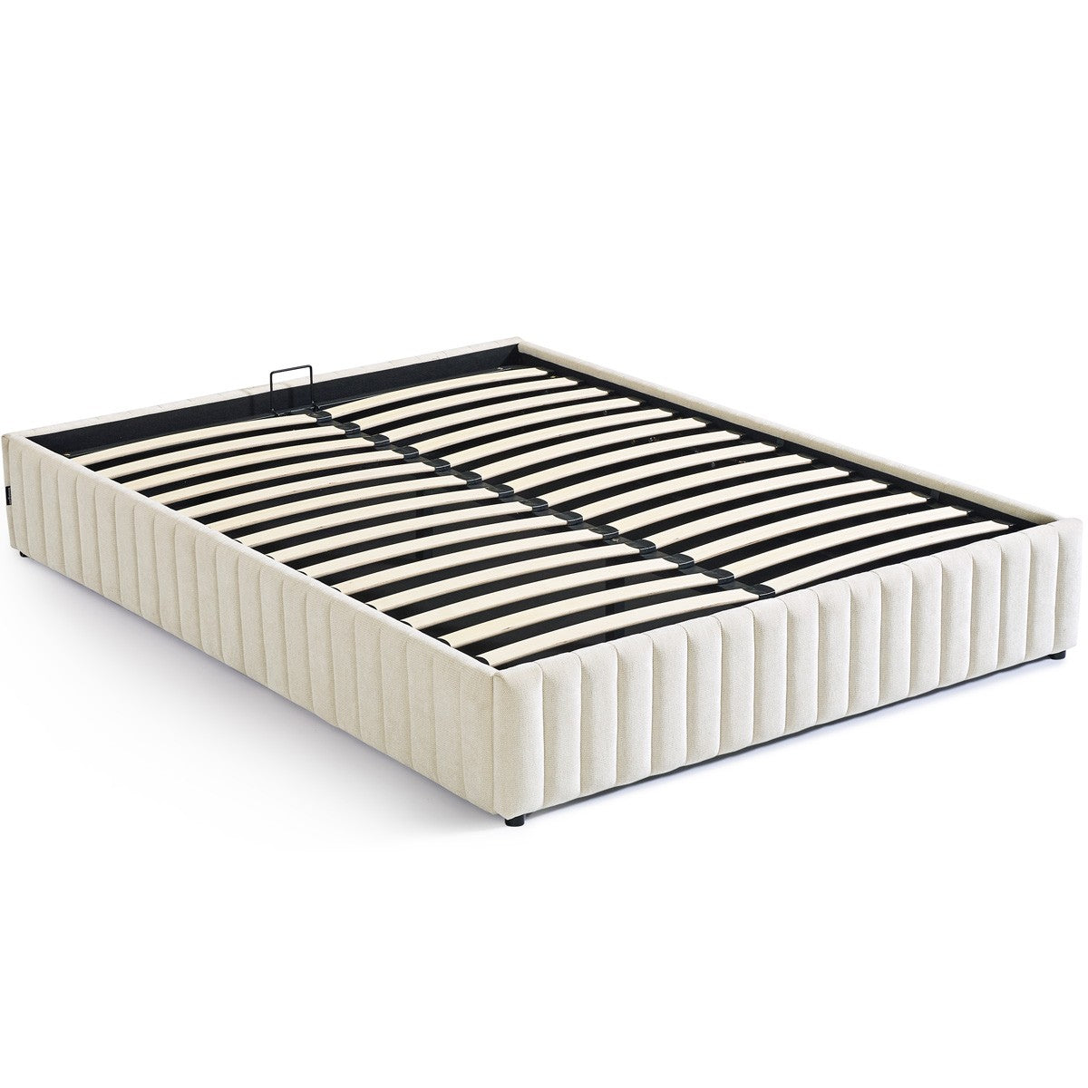 Balto - Lit Coffre Adulte en Tissu Chenille - Beige