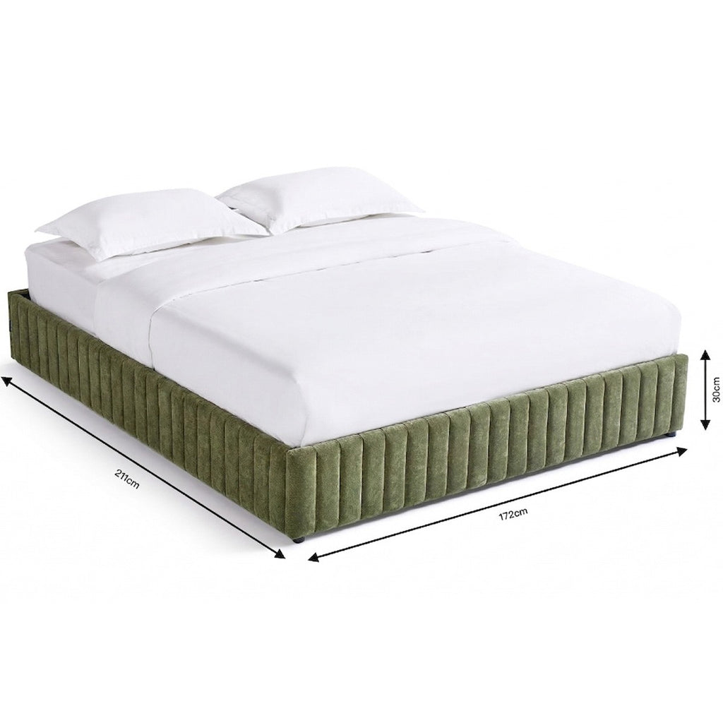 Balto - Lit Coffre Adulte en Tissu Chenille - Vert Kaki