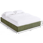 Balto - Lit Coffre Adulte en Tissu Chenille - Vert Kaki