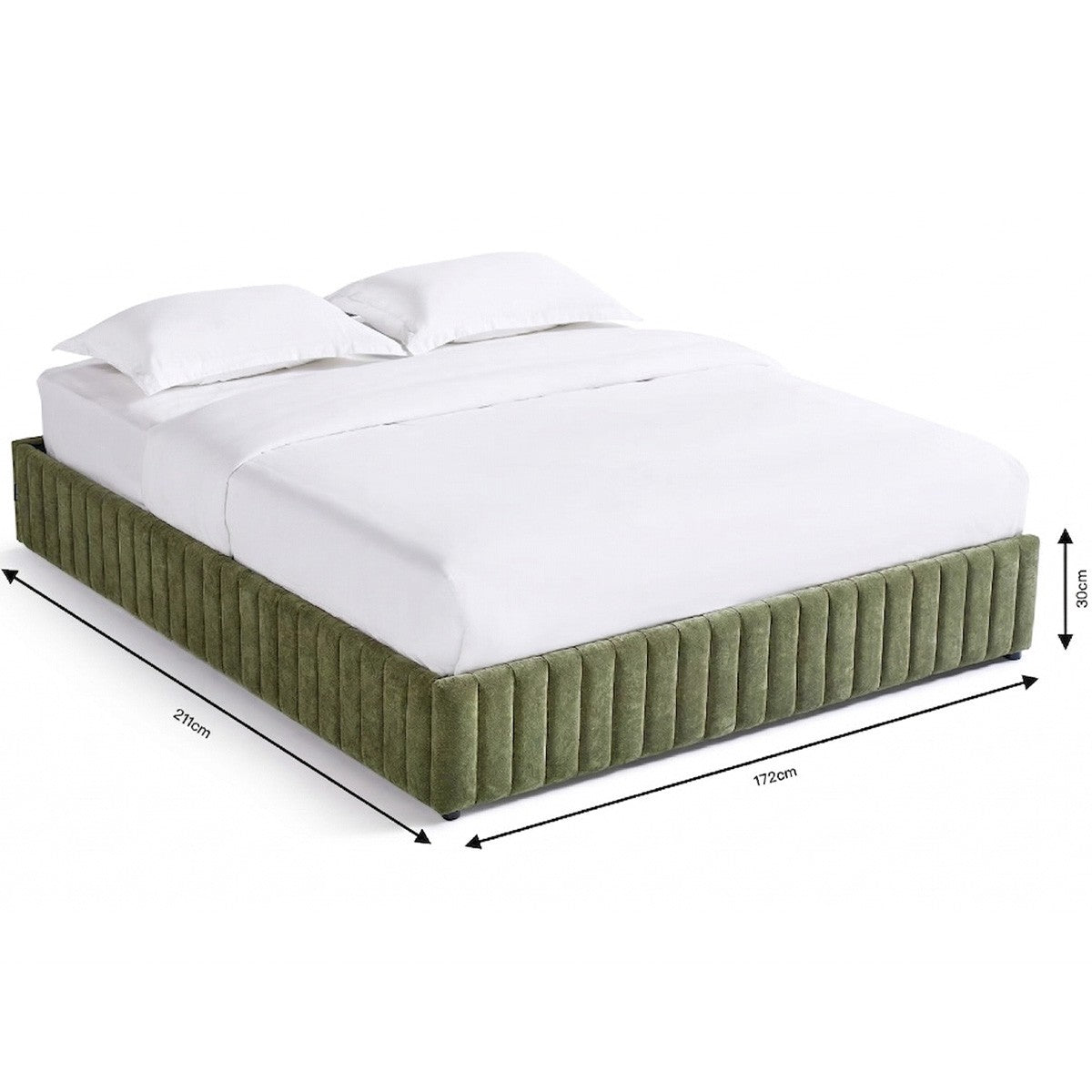Balto - Lit Coffre Adulte en Tissu Chenille - Vert Kaki