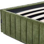 Balto - Lit Coffre Adulte en Tissu Chenille - Vert Kaki