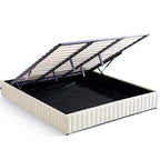 Balto - Lit Coffre Adulte en Tissu Chenille - Beige