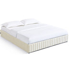 Balto - Lit Coffre Adulte en Tissu Chenille - Beige