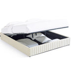 Balto - Lit Coffre Adulte en Tissu Chenille - Beige