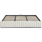 Balto - Lit Coffre Adulte en Tissu Chenille - Beige