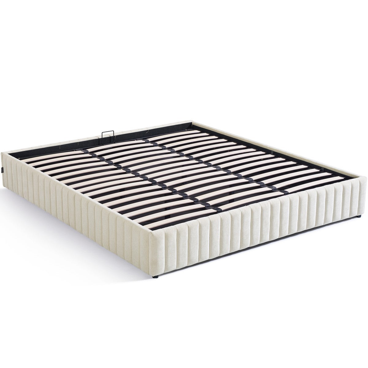 Balto - Lit Coffre Adulte en Tissu Chenille - Beige