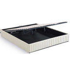 Balto - Lit Coffre Adulte en Tissu Chenille - Beige