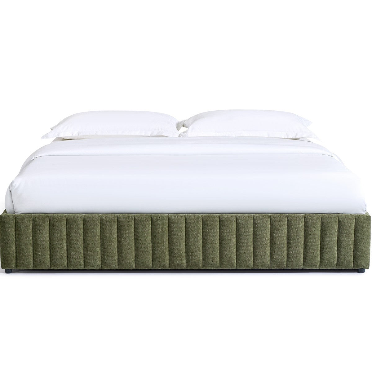 Balto - Lit Coffre Adulte en Tissu Chenille - Vert Kaki