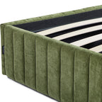 Balto - Lit Coffre Adulte en Tissu Chenille - Vert Kaki