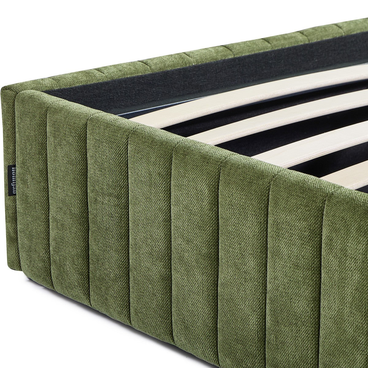 Balto - Lit Coffre Adulte en Tissu Chenille - Vert Kaki