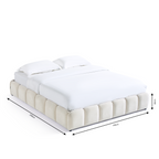 Nilsa - Lit Coffre Adulte en Tissu Chenille - Beige