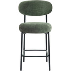 Orla - Lot de 2 Tabourets de Bar en Tissu Chenille - Vert