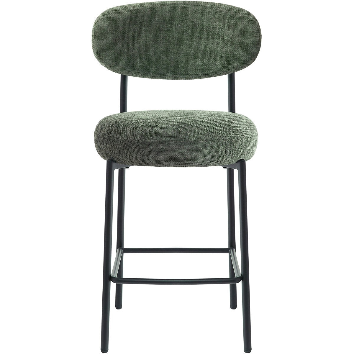 Orla - Lot de 2 Tabourets de Bar en Tissu Chenille - Vert