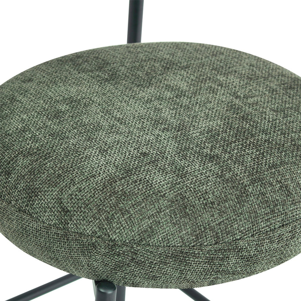 Orla - Lot de 2 Tabourets de Bar en Tissu Chenille - Vert