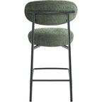 Orla - Lot de 2 Tabourets de Bar en Tissu Chenille - Vert