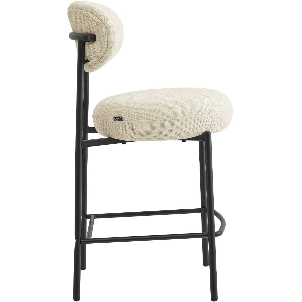 Orla - Lot de 2 Tabourets de Bar en Tissu Chenille - Beige