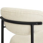 Orla - Lot de 2 Tabourets de Bar en Tissu Chenille - Beige
