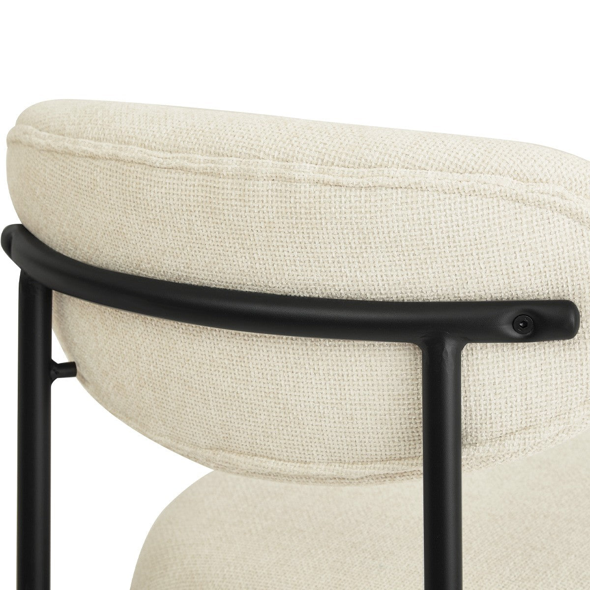 Orla - Lot de 2 Tabourets de Bar en Tissu Chenille - Beige