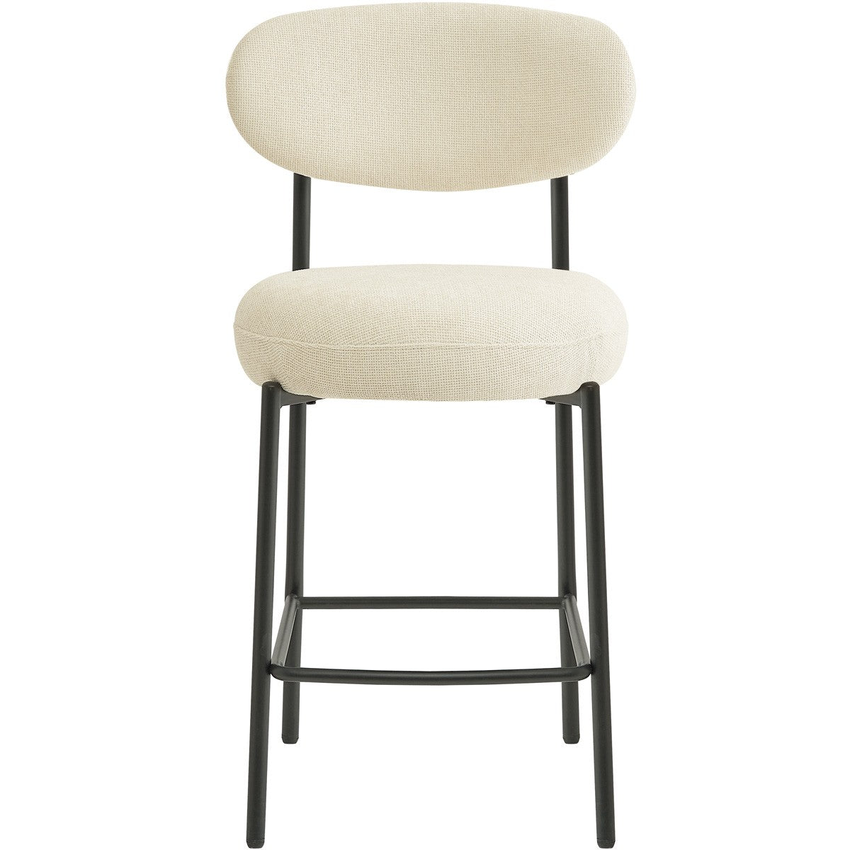 Orla - Lot de 2 Tabourets de Bar en Tissu Chenille - Beige
