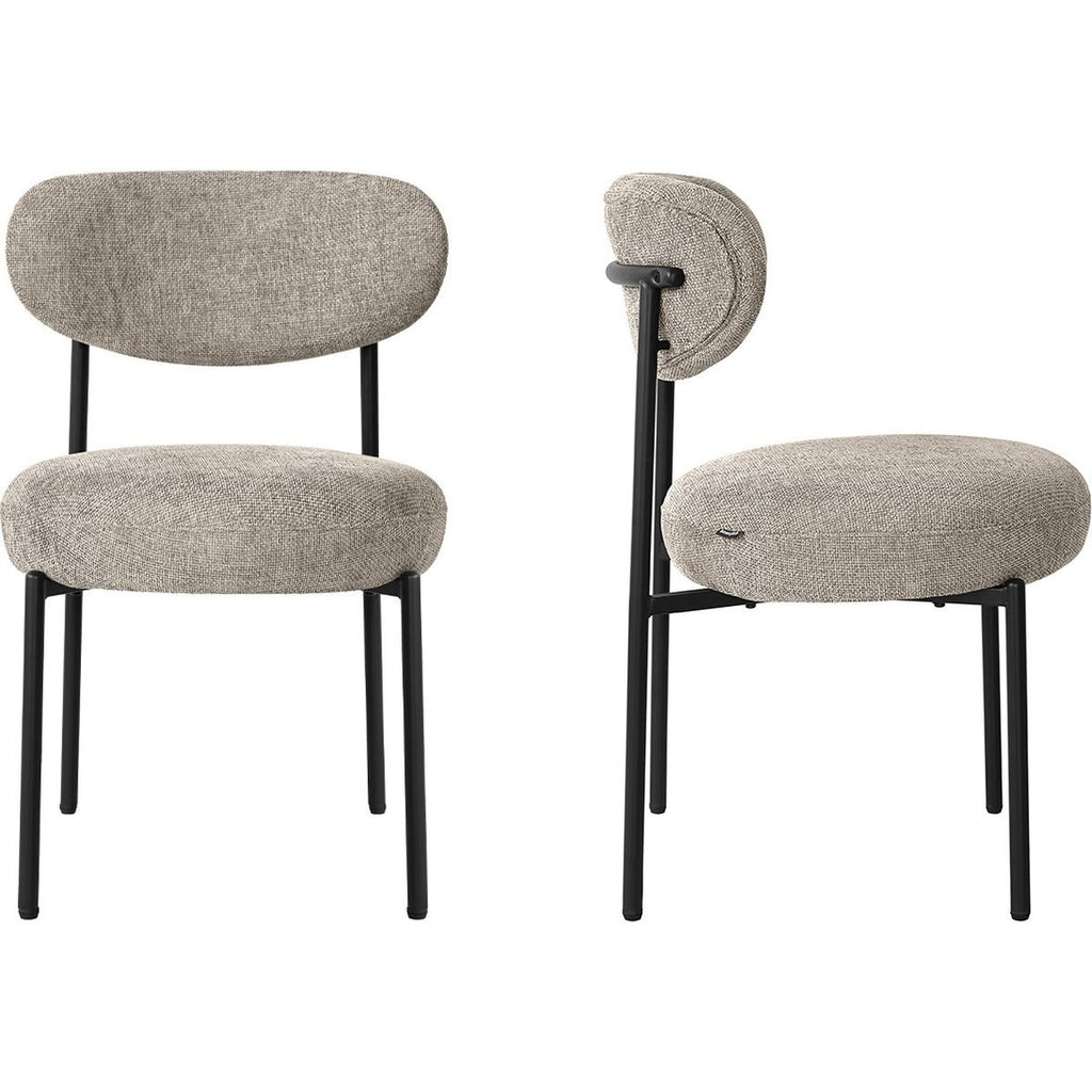 Orla - Lot de 2 Chaises de Salle à Manger en Tissu Chenille - Taupe
