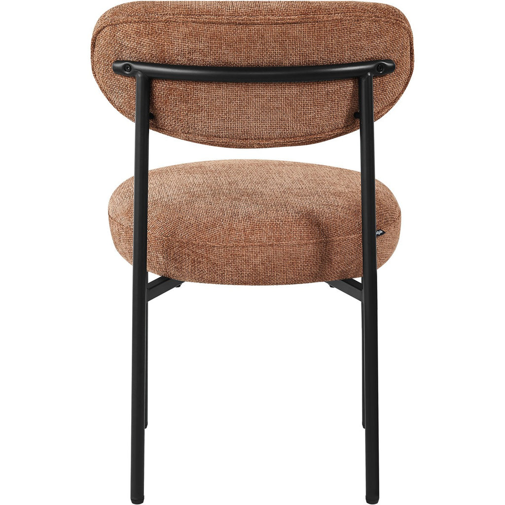Orla - Lot de 2 Chaises de Salle à Manger en Tissu Chenille - Terracotta