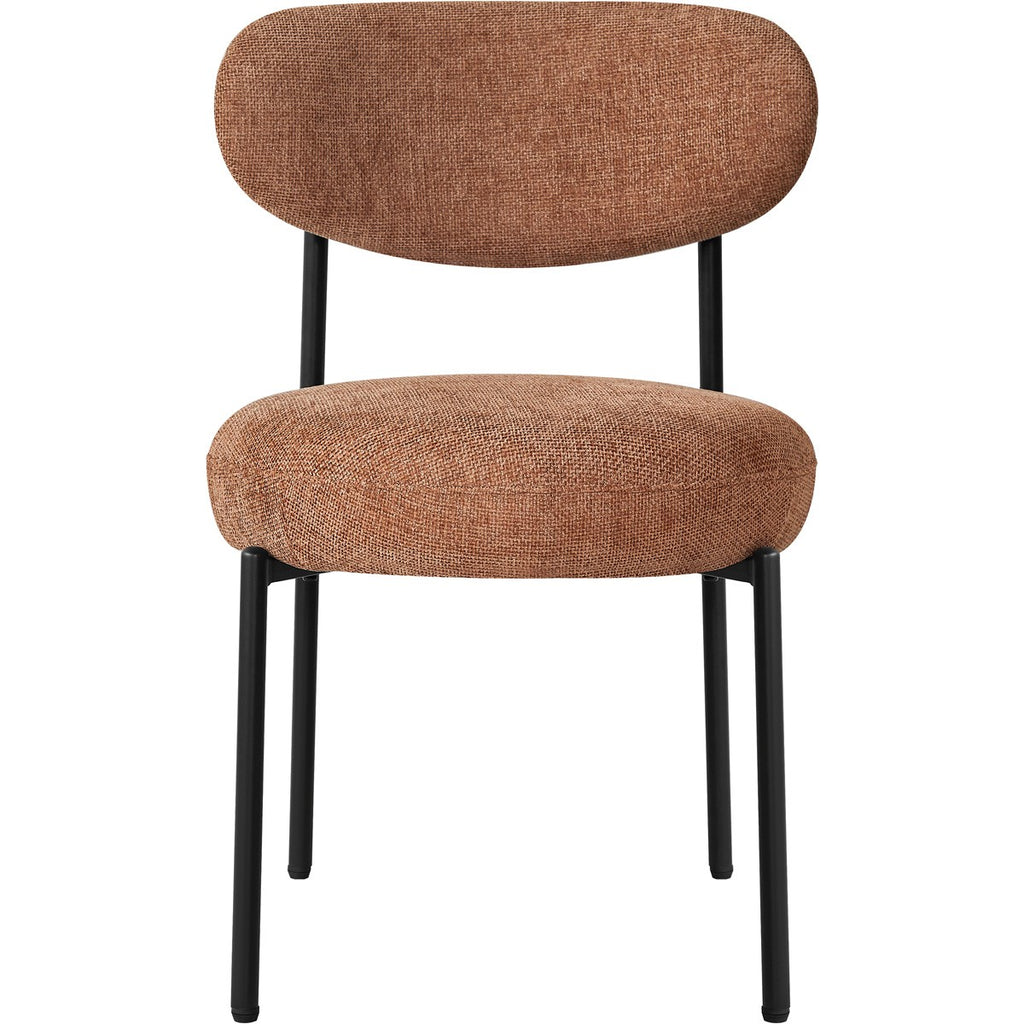 Orla - Lot de 2 Chaises de Salle à Manger en Tissu Chenille - Terracotta