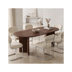Suna - Table à Manger Ovale Effet 8 Pers. 180 cm - Noyer