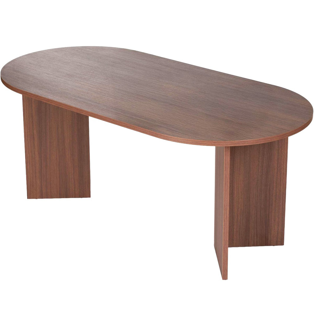 Suna - Table à Manger Ovale Effet 8 Pers. 180 cm - Noyer