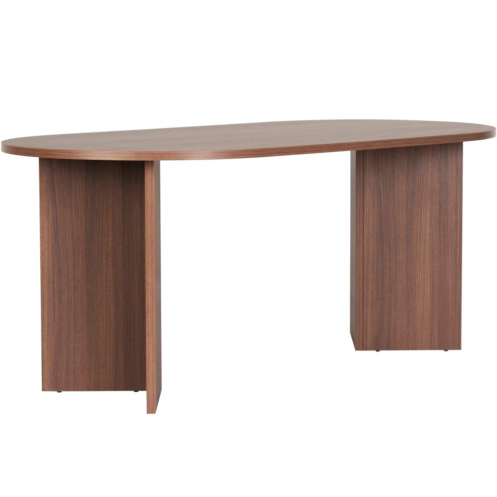 Suna - Table à Manger Ovale Effet 8 Pers. 180 cm - Noyer