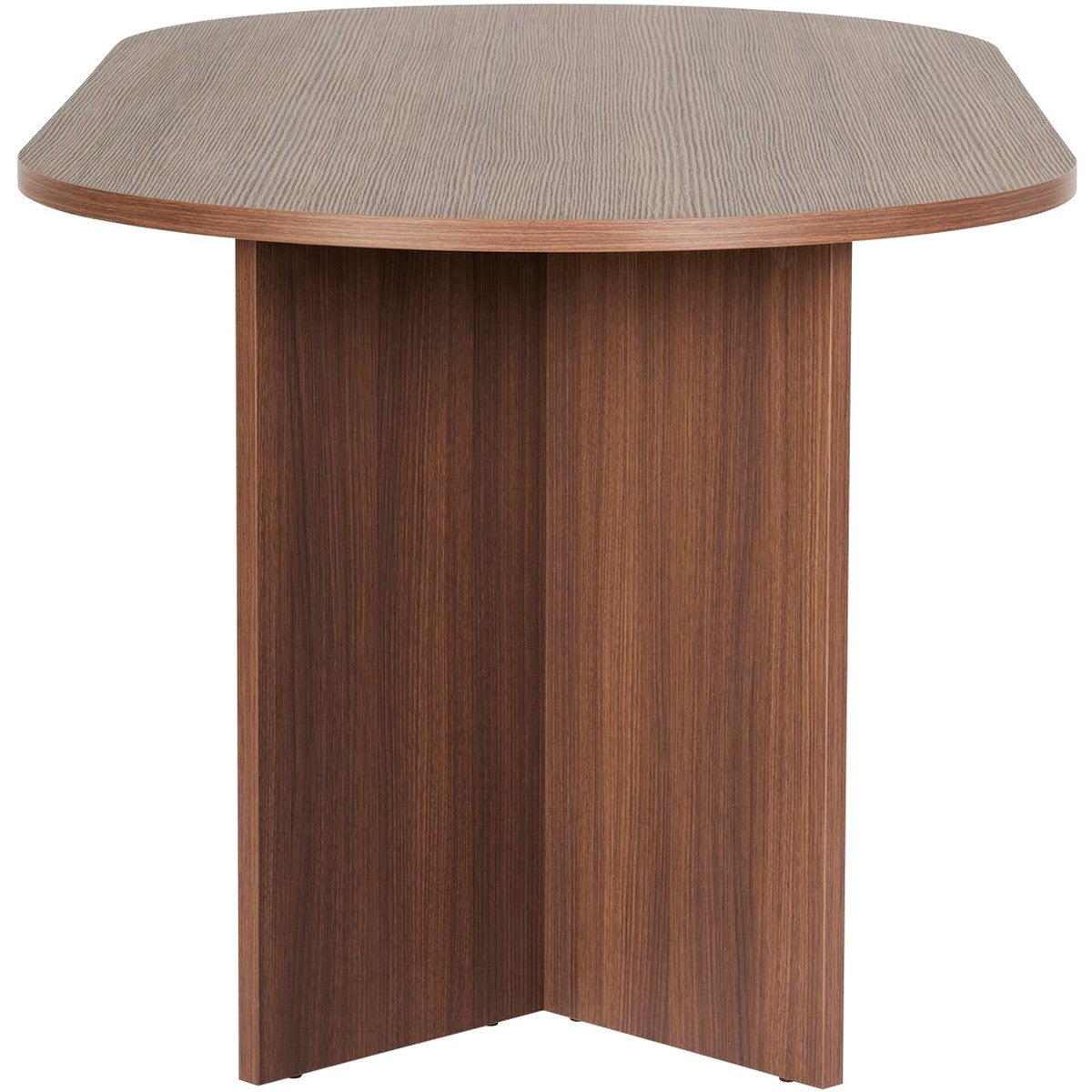 Suna - Table à Manger Ovale Effet 8 Pers. 180 cm - Noyer