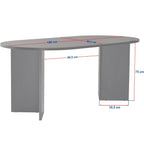 Suna - Table à Manger Ovale Effet 8 Pers. 180 cm - Noyer