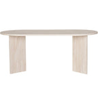 Suna - Table à Manger Ovale Effet Travertin 8 Pers. 180 cm - Beige