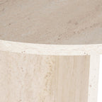 Suna - Table à Manger Ovale Effet Travertin 8 Pers. 180 cm - Beige