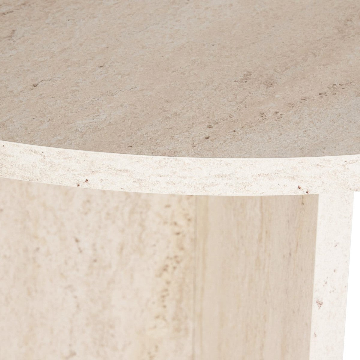 Suna - Table à Manger Ovale Effet Travertin 8 Pers. 180 cm - Beige