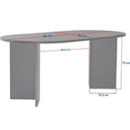Suna - Table à Manger Ovale Effet Travertin 8 Pers. 180 cm - Beige